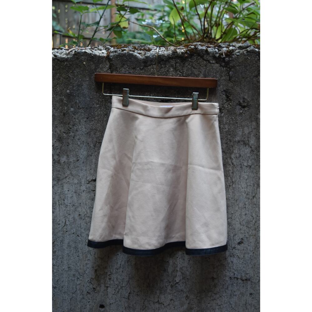 Club Monaco Blush Pink A-Line Skirt with Faux Leather Trim – Size 00